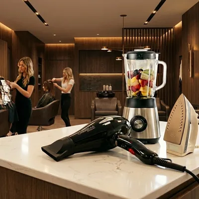 Kuaför salonunda profesyonel fön makinesi kullanımı